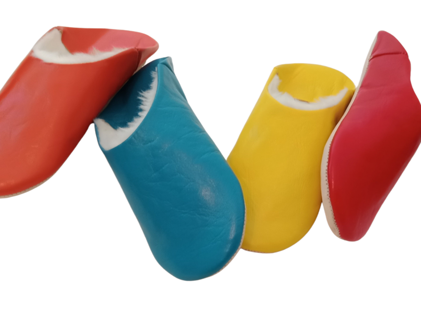 Babouches fur for home Azure Blue