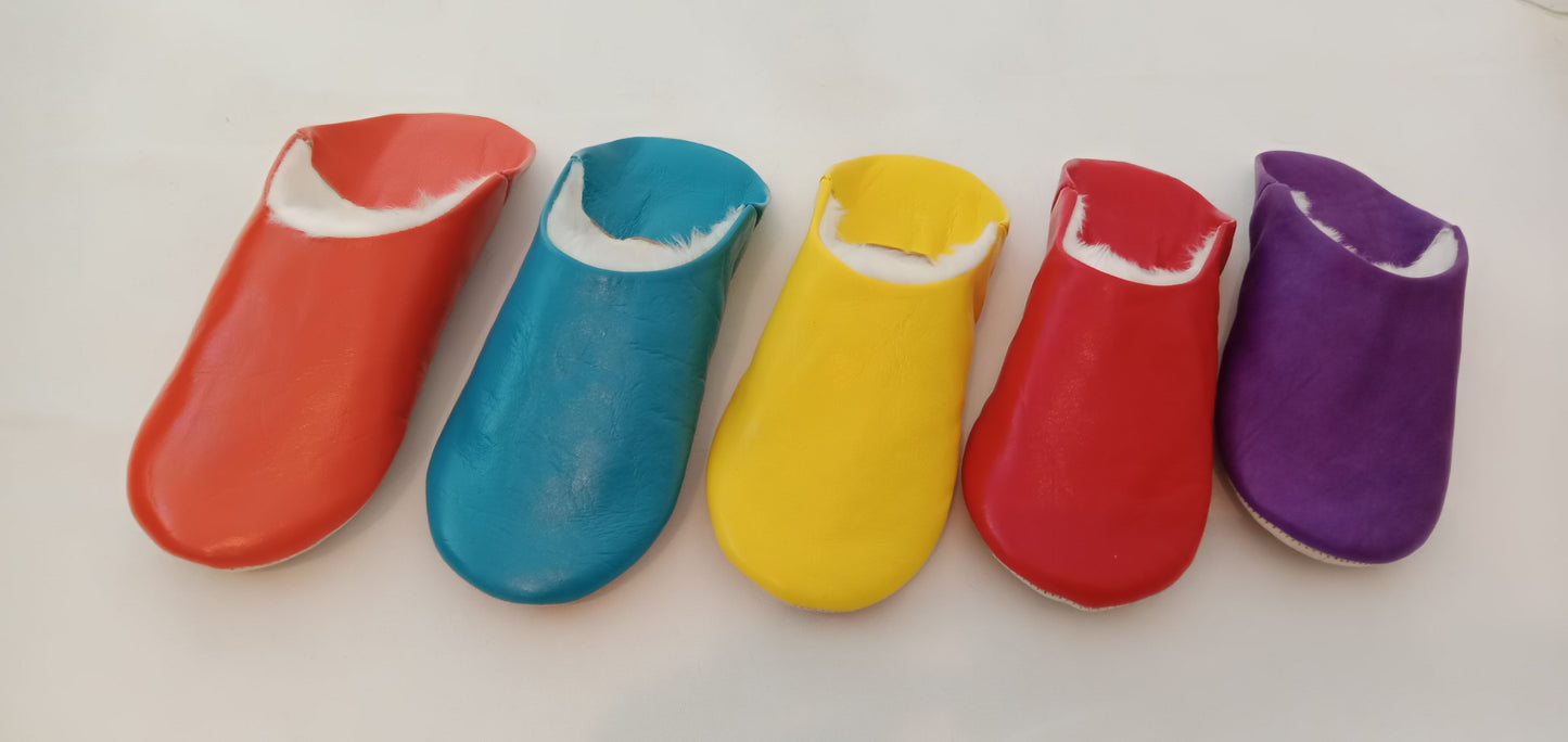 Leather Babouches fur for home