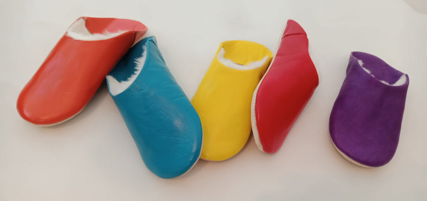 Leather Babouches fur for home