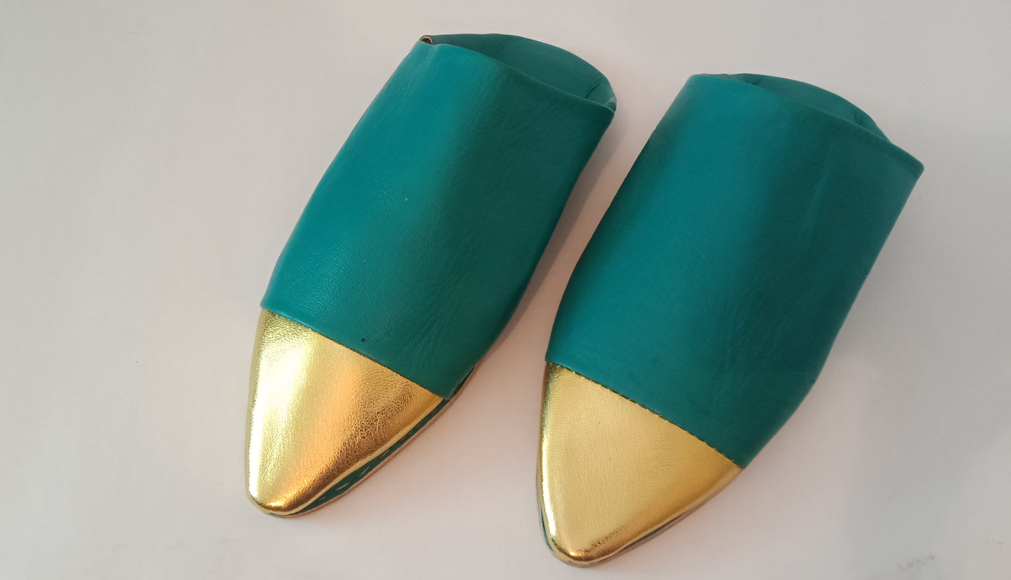 Babouches – green & Gold