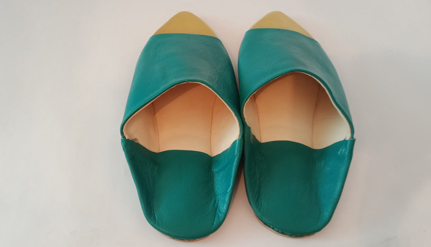 Babouches – green & Gold