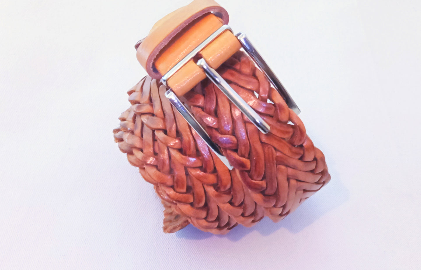 Handmade Braided Leather Belt BROWN